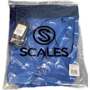 SCALES Mens Board Shorts size 40 First Mates Blue White Fish NEW IN PACKAGE